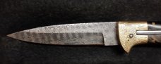 9" Handmade Double Eagle Switchblade with Damascus Blade 