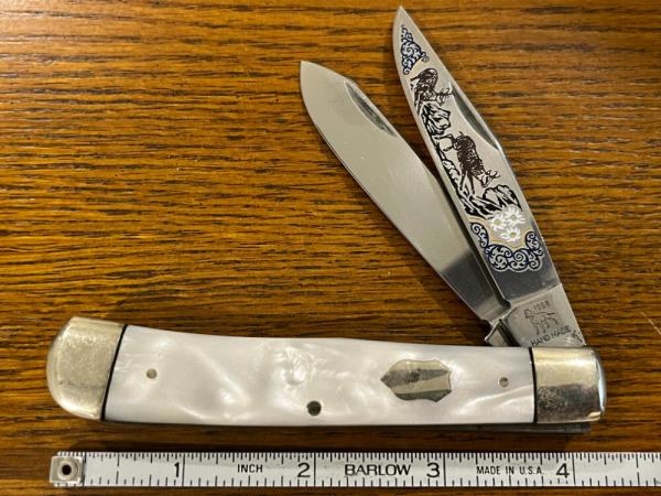 Bulldog 1998 2-Blade Trapper Knife w/MOP Scales PROTOTYPE Germany