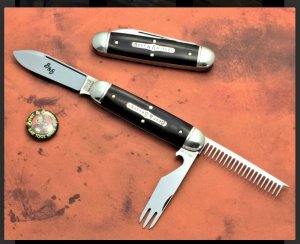 Tidioute Beer amp Sausage Knife 532320 Gabon Ebony NEW GEC with Pin