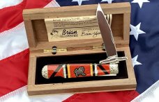 Queen "Brian Yellowhorse" #24 of 40 Swing guard Cheetah Knife W/ Great Stonework W/ Lion Shield