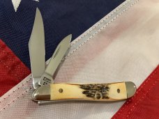 Case xx 1999 Peanut Knife (MDL# 5220 SS) w/ Great Stag Handles -NOS in M/NM Condition
