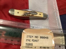 Case xx 1999 Peanut Knife (MDL# 5220 SS) w/ Great Stag Handles -NOS in M/NM Condition