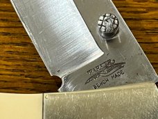 Parker Bench Made Single-Blade Lockback Button Lock Folding Knife w/Smooth & Jigged Bone Scales Japa