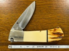 Parker Bench Made Single-Blade Lockback Button Lock Folding Knife w/Smooth & Jigged Bone Scales Japa