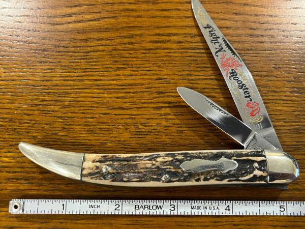 Fight'n Rooster Ltd Ed 1991 "International Cutlery Club" Toothpick Knife w/Stag Scales  SN#101 Germa