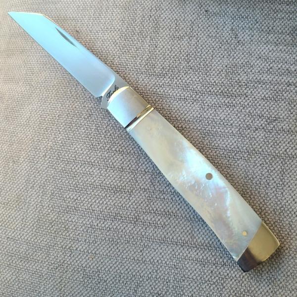 Bobby Toole Mother of Pearl Native ..Cpm154...fluted integral doved bolsters & slanted caps..3 15/16