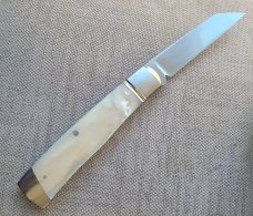Bobby Toole Mother of Pearl Native ..Cpm154...fluted integral doved bolsters & slanted caps..3 15/16