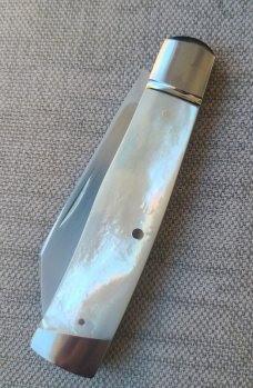 Bobby Toole Mother of Pearl Native ..Cpm154...fluted integral doved bolsters & slanted caps..3 15/16