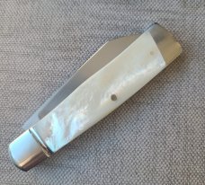 Bobby Toole Mother of Pearl Native ..Cpm154...fluted integral doved bolsters & slanted caps..3 15/16