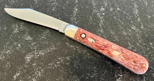 Schrade Cut Co 1543 3/4 Switchblade Knife, Replacement Brain Wormgroove Scales, Used