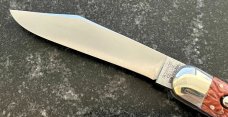 Schrade Cut Co 1543 3/4 Switchblade Knife, Replacement Brain Wormgroove Scales, Used