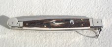 NEW AGA CAMPOLIN 12" AUTOMATIC SICILIANO RING PULL GENUINE STAG 4 MIL BLADE NICKEL SILVER BOLSTERS