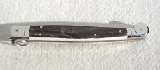 NEW AGA CAMPOLIN 12" AUTOMATIC SICILIANO RING PULL GENUINE STAG 4 MIL BLADE NICKEL SILVER BOLSTERS