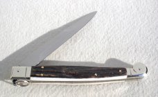 NEW AGA CAMPOLIN 12" AUTOMATIC SICILIANO RING PULL GENUINE STAG 4 MIL BLADE NICKEL SILVER BOLSTERS