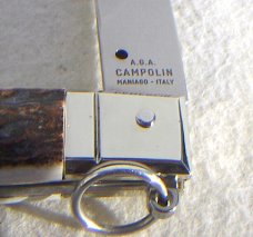 NEW AGA CAMPOLIN 12" AUTOMATIC SICILIANO RING PULL GENUINE STAG 4 MIL BLADE NICKEL SILVER BOLSTERS