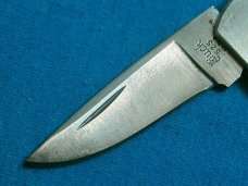 VINTAGE SCRIPT STAMP 525 USA WHITE KNIGHT FOLDING POCKET KNIFE KNIVES OLD