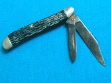VINTAGE KABAR KA-BAR USA PEANUT TRAPPER FOLDING POCKET KNIFE KNIVES OLD