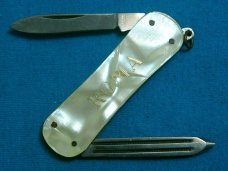 VINTAGE ROMA INOX EQUAL END LOBSTER CLASP POCKET WATCH FOB FOLDING POCKET KNIFE KNIVES OLD