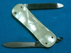 VINTAGE ROMA INOX EQUAL END LOBSTER CLASP POCKET WATCH FOB FOLDING POCKET KNIFE KNIVES OLD