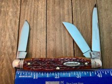 Robeson Mastercraft by Queen Cattle Stockman Knife Amber Jigged Bone 1 of 200