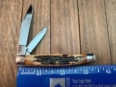 Queen Texas Jack Amber Carved Stag Bone ACSB 