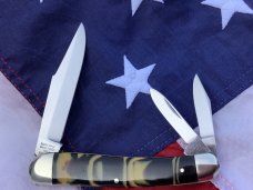 1993 Bulldog Brand Whittler w/ Great Coon Stripe Handles -NOS and nice!