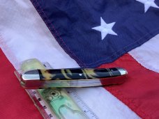 1993 Bulldog Brand Whittler w/ Great Coon Stripe Handles -NOS and nice!