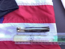 J A Henckels (HK-135-CHFL) Folding Hunter Pocket Knife with Nice Grey Chipped Flint Handles -NOS