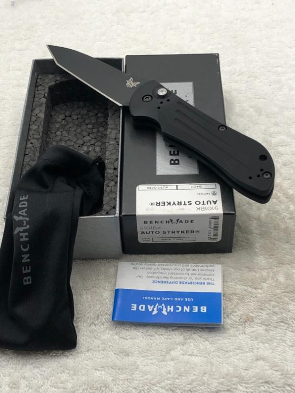 Benchmade 9101BK Auto Stryker Push Button Automatic Knife NIB Made In USA Discontinued Benchmade 9101BK Auto Stryker Push Button Automatic Knife NIB Made In USA Discontinued