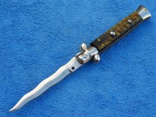 rare 9"  Italian Stiletto Genuine Rams-Horn Handles - Kriss blade