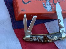 Colonel Coon (by Queen) Humpback Whittler Pocket Knife w/ Nice Prater? Synthetic Handles -NOS