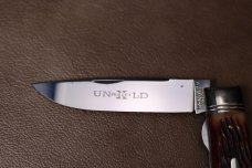 GEC Northfield UN-X-LD Bullet Trapper Knife 3.75" Redtail Jigged Bone 235120L