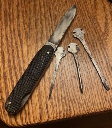 OLD KNIFE INTERCHANGABLE TOOL SET IN POUCH BONSA