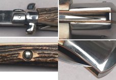 18" Italian Auto Stiletto, stag horn scales, NOS vintage collector knife, MONSTER! c.1984