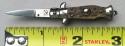 2 3/4" Italian Key Chain Auto Stiletto, stag horn scales, NOS vintage collector knife, MICRO! c.1984