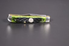 Queen Cutlery 1999 NKCA Youth Knife Green Bone Mini Trapper