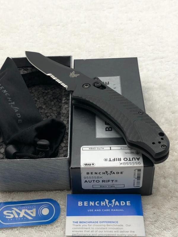 Benchmade 9555SBK Auto Rift Tactical Knife New In Box Made In USA Discontinued 