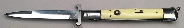 10 3/8" Tijuana Tourist Stiletto, plastic ivory, NOS vintage collector knife, c.1978