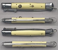 10 3/8" Tijuana Tourist Stiletto, plastic ivory, NOS vintage collector knife, c.1978