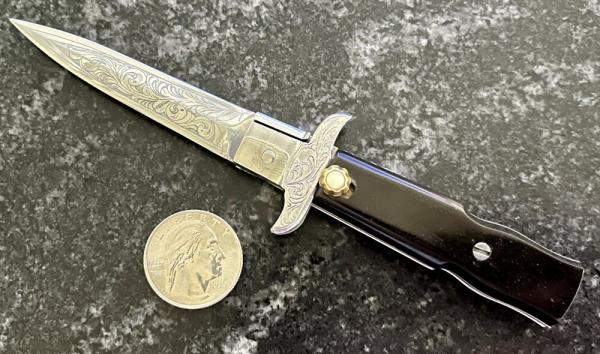 Nice Russian Prison Knife (RPK) Switchblade, Small Fancy Dagger, Swivel Bolster Closing, Unused Nice Russian Prison Knife (RPK) Switchblade, Small Fancy Dagger, Swivel Bolster Closing, Unused