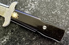 Nice Russian Prison Knife (RPK) Switchblade, Small Fancy Dagger, Swivel Bolster Closing, Unused