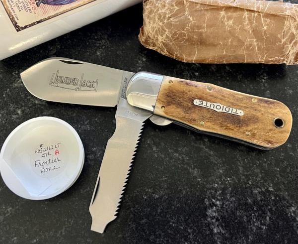 Great Eastern Cutlery Tidioute #452112 LT STL Lumber Jack Knife, Frontier Bone, Unused (GEC 45) 