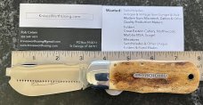 Great Eastern Cutlery Tidioute #452112 LT STL Lumber Jack Knife, Frontier Bone, Unused (GEC 45) 