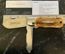 Great Eastern Cutlery Tidioute #452112 LT STL Lumber Jack Knife, Frontier Bone, Unused (GEC 45) 