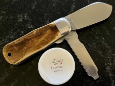Great Eastern Cutlery Tidioute #452112 LT STL Lumber Jack Knife, Frontier Bone, Unused (GEC 45) 