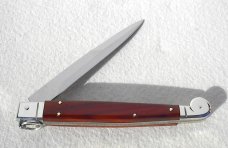 AGA CAMPOLIN 12" AUTO ITALIAN SICILIANO FIGHTING KNIFE SANTOS MAHOGANY WOOD 4 MIL BLADE N/S BOLSTERS