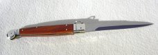 AGA CAMPOLIN 12" AUTO ITALIAN SICILIANO FIGHTING KNIFE SANTOS MAHOGANY WOOD 4 MIL BLADE N/S BOLSTERS