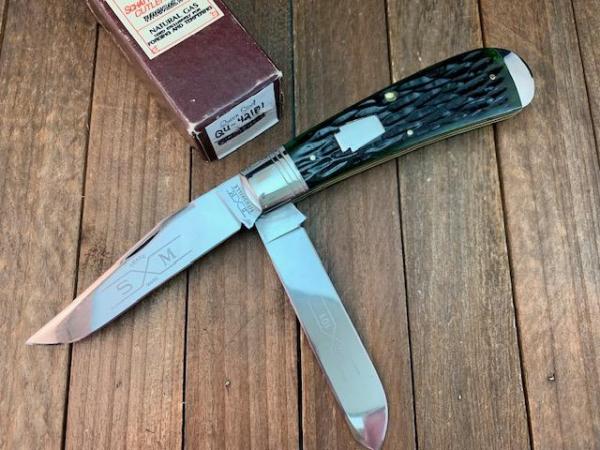 Schatt and Morgan Sway Back Trapper Emerald Green Jigged Bone 1996 Please Read Description