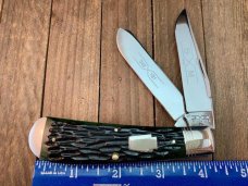 Schatt and Morgan Sway Back Trapper Emerald Green Jigged Bone 1996 Please Read Description