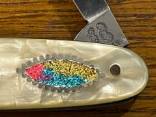 Fight'n Rooster Frank Buster Pre-1982 2-Blade Pen Knife w/Inlaid MOP Scales Germany